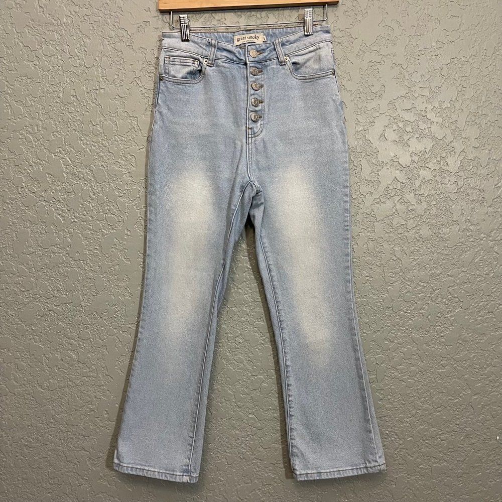 Great Smoky LA Ankle High Rise Slim Bootcut Jeans Light Wash